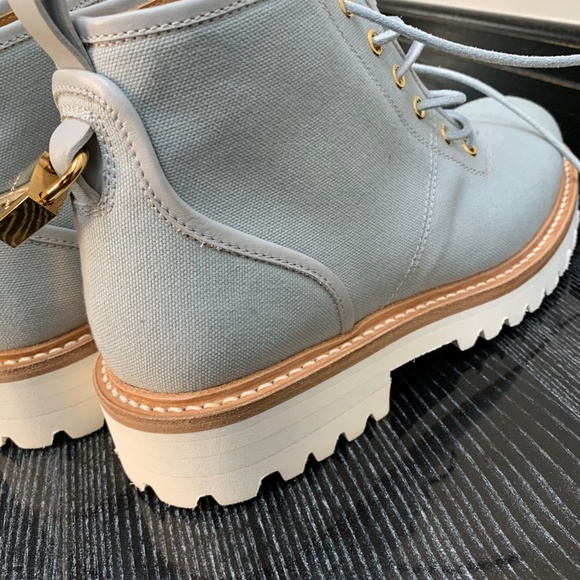 BUSCEMI WOMENS LADIES BOOTS BABY BLUE SIZE 40 US SOFT LEATHER RETAIL $795 - Picture 7 of 11